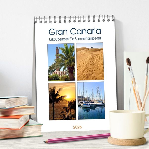 Produktbild: Gran Canaria - Urlaubsinsel f&uuml;r Sonnenanbeter (Tischkalender 2026 DIN A5 hoch), CALVENDO Monatskalender