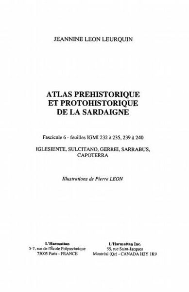 Produktbild: Atlas Prehistorique Et Protohistorique De La Sardaigne