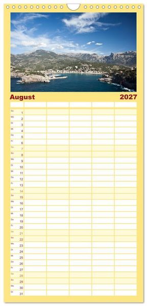 Produktbild: Familienplaner 2027 - Mallorca - Momente einer Reise mit 5 Spalten (Wandkalender, 21 x 45 cm) CALVENDO
