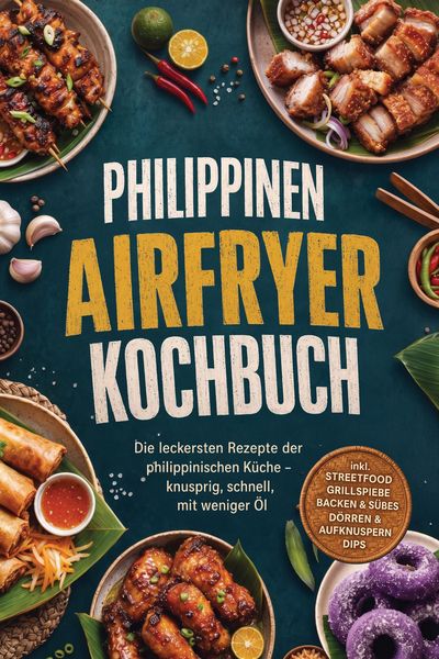 Produktbild: Philippinen Airfryer Kochbuch: Die leckersten Rezepte der philippinischen K&uuml;che - knusprig, schnell, mit weniger &Ouml;l - inkl. Streetfood, Grillspie&szlig;e, B