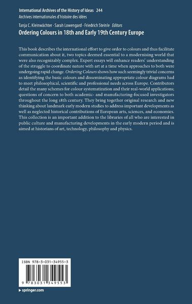 Produktbild: Ordering Colours in 18th and Early 19th Century Europe