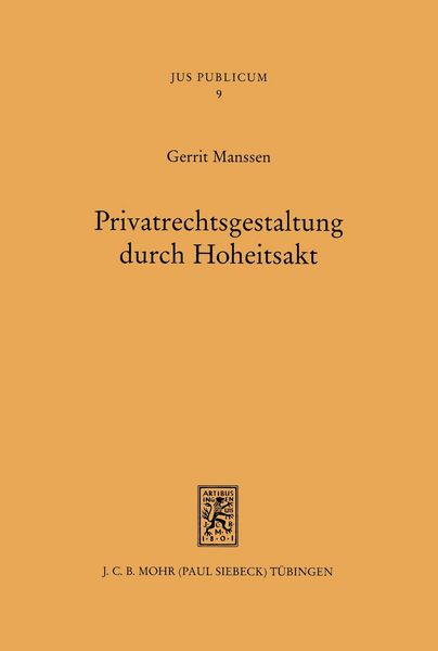 Produktbild: Privatrechtsgestaltung durch Hoheitsakt