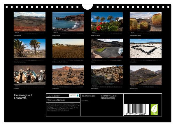 Produktbild: Unterwegs auf Lanzarote (Wandkalender 2026 DIN A4 quer), CALVENDO Monatskalender
