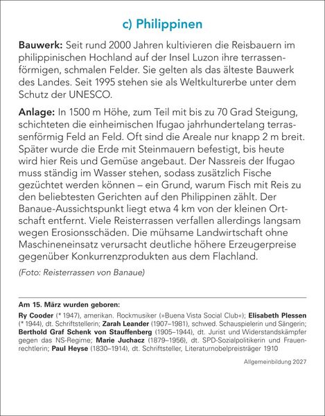 Produktbild: Allgemeinbildung Tagesabrei&szlig;kalender 2027 - Das t&auml;gliche Wissens-Quiz