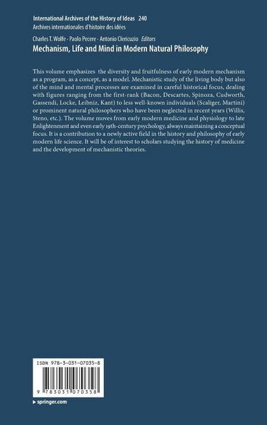 Produktbild: Mechanism, Life and Mind in Modern Natural Philosophy