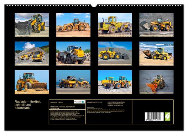 Produktbild: Radlader - flexibel, schnell und b&auml;renstark (hochwertiger Premium Wandkalender 2026 DIN A2 quer), Kunstdruck in Hochglanz