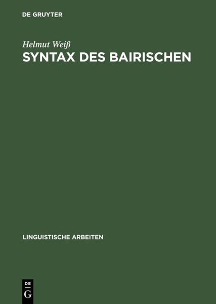Produktbild: Syntax des Bairischen