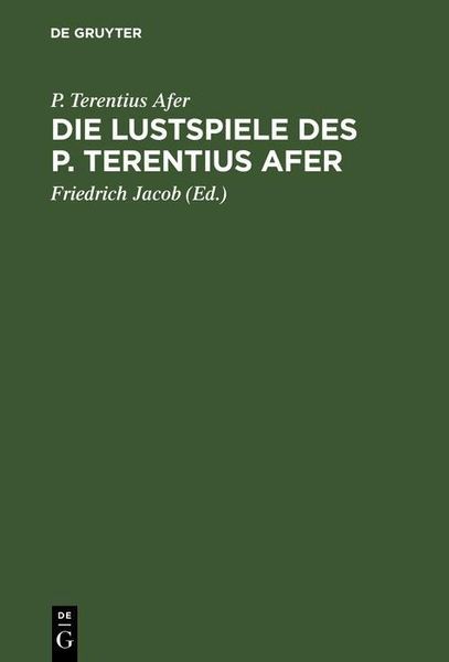 Produktbild: Die Lustspiele des P. Terentius Afer