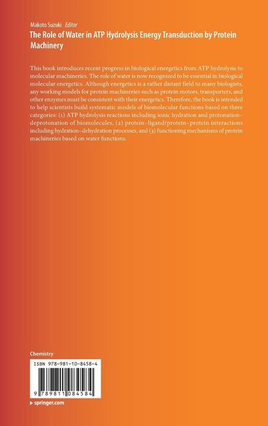Produktbild: The Role of Water in ATP Hydrolysis Energy Transduction by Protein Machinery