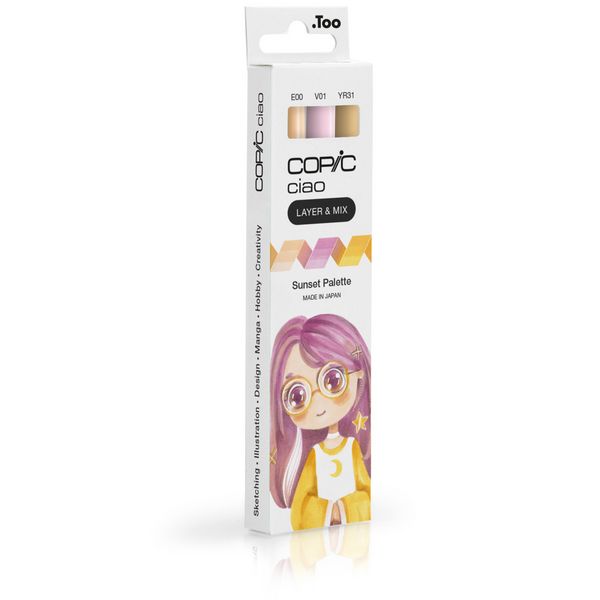 Produktbild: Copic Marker Set Ciao LAYER&MIX Sunset Palette 3 St&uuml;ck Faltschachtel