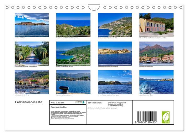Produktbild: Faszinierendes Elba (Wandkalender 2026 DIN A4 quer), CALVENDO Monatskalender