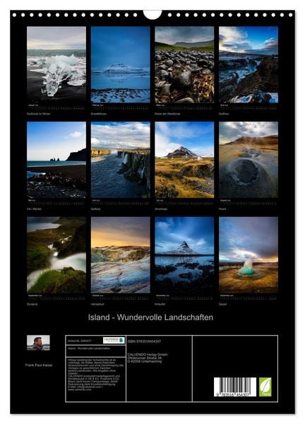 Produktbild: Island - Wundervolle Landschaften (Wandkalender 2026 DIN A3 hoch), CALVENDO Monatskalender