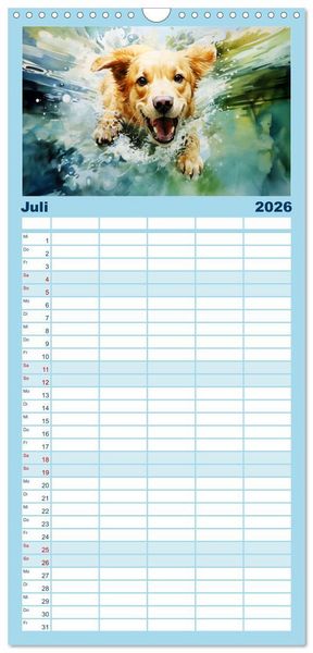 Produktbild: Familienplaner 2026 - Neulich am Wasser mit 5 Spalten (Wandkalender, 21 x 45 cm) CALVENDO