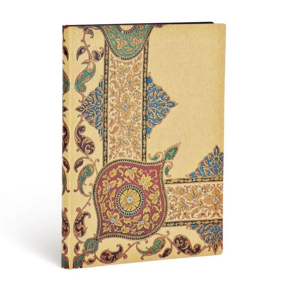 Softcover Notizbuch Paisleymuster auf Elfenbein Kraft, Midi, Liniert