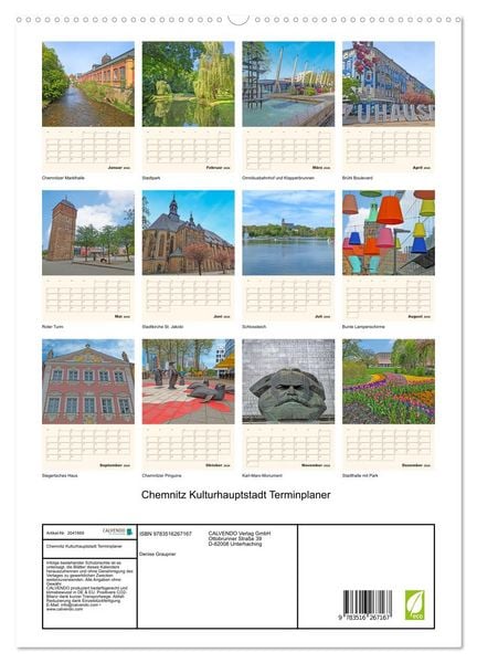 Produktbild: Chemnitz Kulturhauptstadt Terminplaner (hochwertiger Premium Wandkalender 2026 DIN A2 hoch), Kunstdruck in Hochglanz