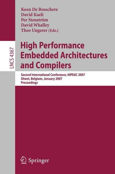 Produktbild: High Performance Embedded Architectures and Compilers