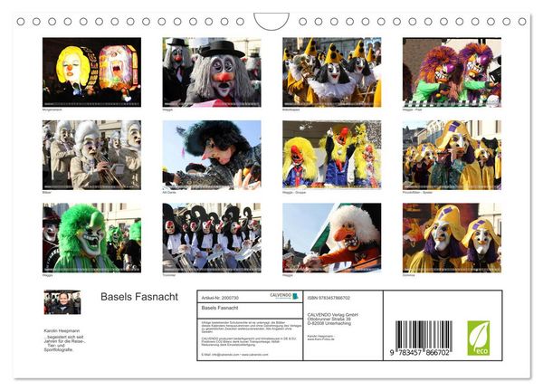 Produktbild: Basels Fasnacht (Wandkalender 2026 DIN A4 quer), CALVENDO Monatskalender