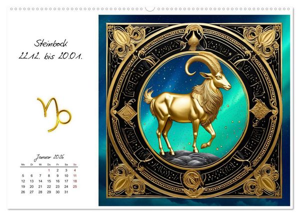 Produktbild: Ein Jahr in Gold (hochwertiger Premium Wandkalender 2026 DIN A2 quer), Kunstdruck in Hochglanz