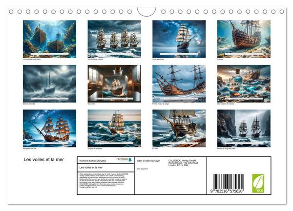 Produktbild: Les voiles et la mer (Calendrier mural 2026 DIN A4 vertical), CALVENDO calendrier mensuel