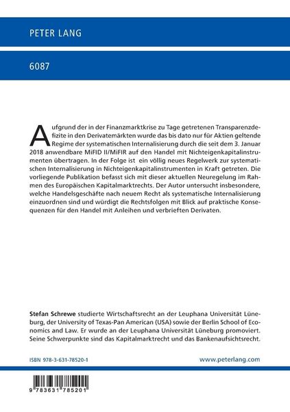 Produktbild: Die systematische Internalisierung in Nichteigenkapitalinstrumenten nach MiFID II/MiFIR