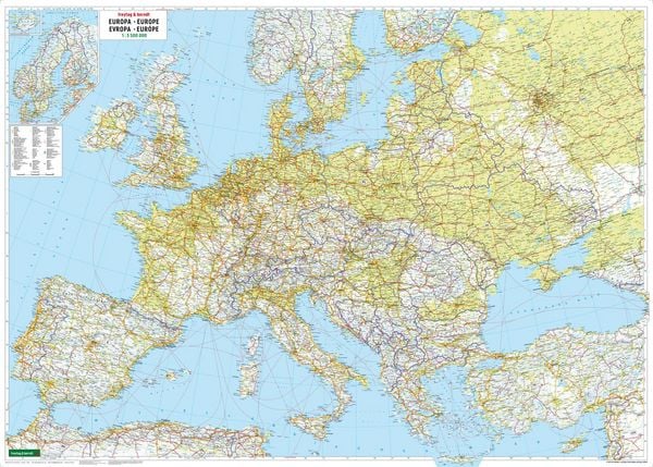 Produktbild: Freytag & berndt Stra&szlig;enkarte Europa physisch 1:3,5 Mio.