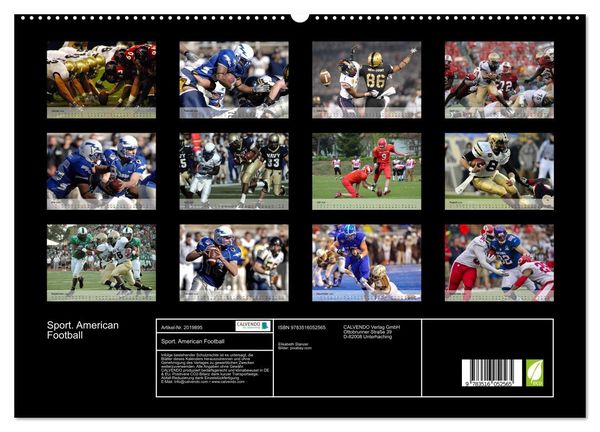Produktbild: Sport. American Football (hochwertiger Premium Wandkalender 2026 DIN A2 quer), Kunstdruck in Hochglanz