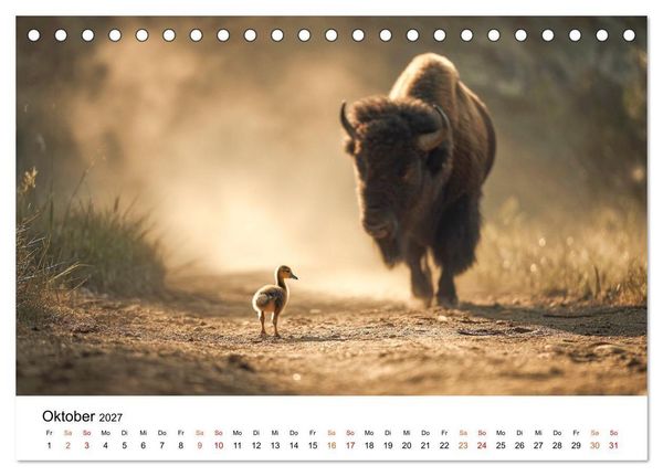Produktbild: Beste Freunde - ein tierisch buntes Miteinander (Tischkalender 2027 DIN A5 quer), CALVENDO Monatskalender