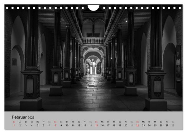 Produktbild: Hansestadt Stralsund bei Nacht (mit GPS-Koordinaten) (Wandkalender 2026 DIN A4 quer), CALVENDO Monatskalender