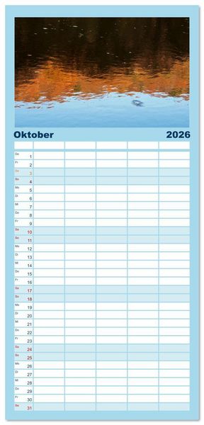 Produktbild: Familienplaner 2026 - Wasserzauber mit 5 Spalten (Wandkalender, 21 x 45 cm) CALVENDO