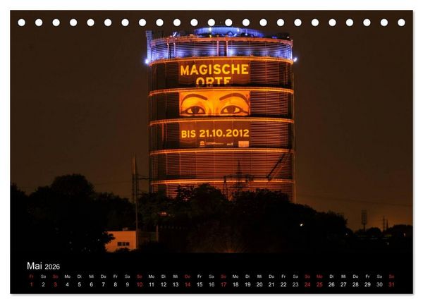 Produktbild: Impressionen Ruhrgebiet bei Nacht (Tischkalender 2026 DIN A5 quer), CALVENDO Monatskalender