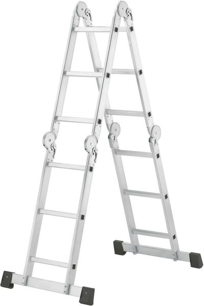 Produktbild: Hailo ProfiStep&reg; combi 7412-037 Aluminium Multifunktionsleiter Arbeitsh&ouml;he (max.): 4.35 m Silber 16.7 kg