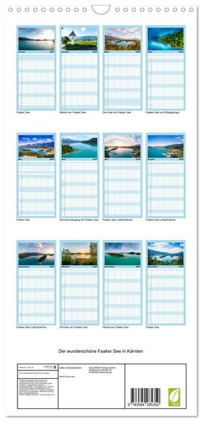 Produktbild: Familienplaner 2027 - Der wundersch&ouml;ne Faaker See in K&auml;rnten mit 5 Spalten (Wandkalender, 21 x 45 cm) CALVENDO