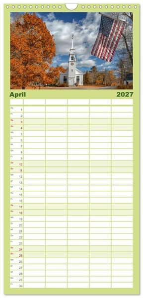 Produktbild: Familienplaner 2027 - Neu England, Indian Summer mit 5 Spalten (Wandkalender, 21 x 45 cm) CALVENDO