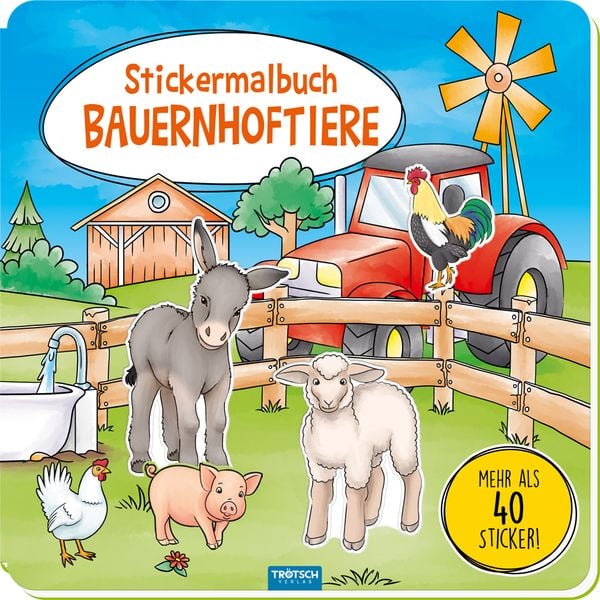 Produktbild: Tr&ouml;tsch Malbuch Stickermalbuch Bauernhoftiere