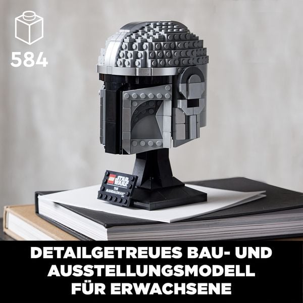 Produktbild: LEGO&reg; Star Wars&trade; Mandalorianer Helm (75328); Bauset f&uuml;r Erwachsene; Modell aus LEGO Steinen zum Sammeln und Ausstellen (584 Teile)