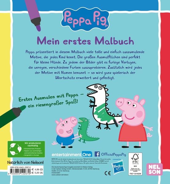 Produktbild: Peppa Wutz Ausmalbilder: Mein erstes Malbuch