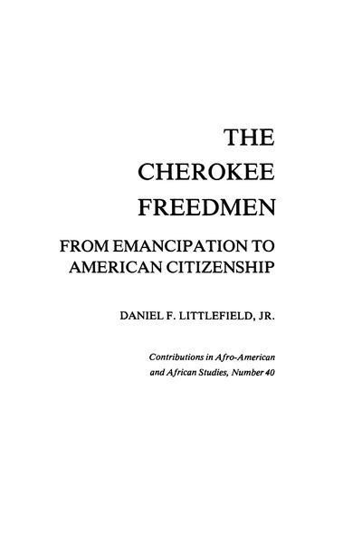 Produktbild: The Cherokee Freedmen