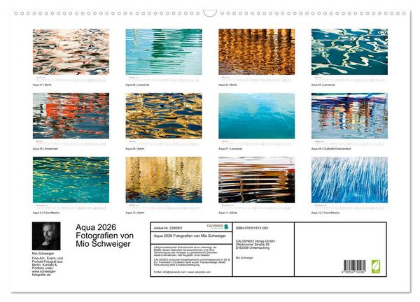 Produktbild: Aqua 2026 Fotografien von Mio Schweiger (Wandkalender 2026 DIN A2 quer), CALVENDO Monatskalender