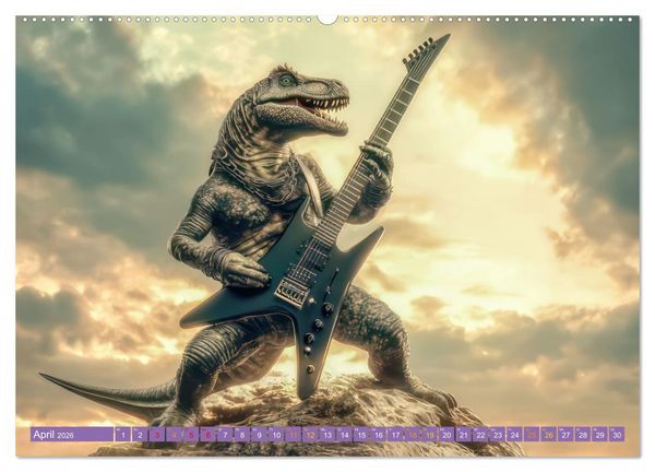 Produktbild: Dinos rocken ab (Wandkalender 2026 DIN A2 quer), CALVENDO Monatskalender