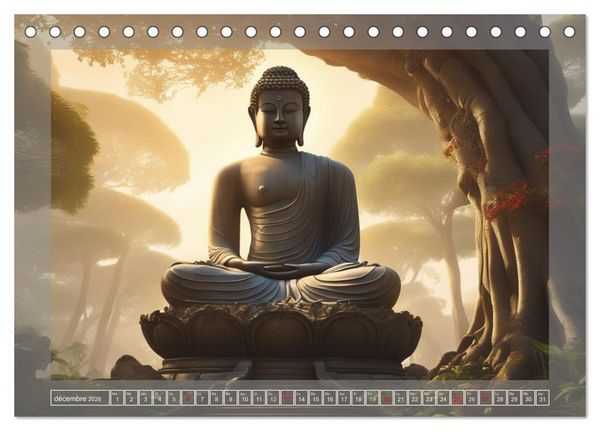 Produktbild: M&eacute;ditation Le chemin vers la s&eacute;r&eacute;nit&eacute; (Calendrier de bureau 2026 DIN A5 vertical), CALVENDO calendrier mensuel