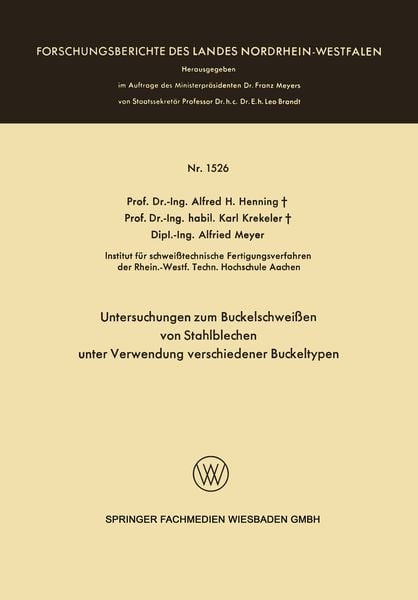 Produktbild: Untersuchungen zum Buckelschwei&szlig;en von Stahlblechen unter Verwendung verschiedener Buckeltypen