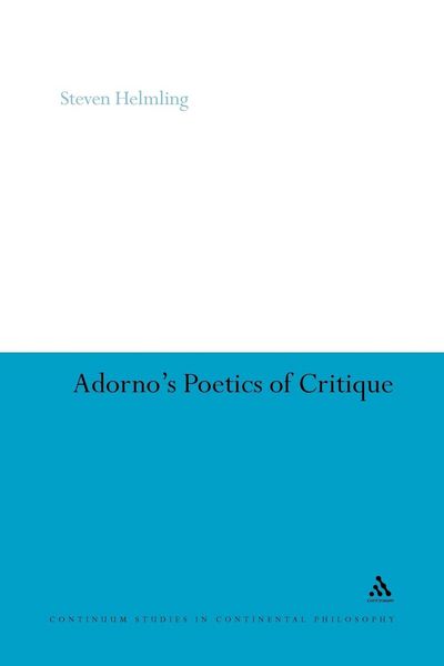 Produktbild: Adorno's Poetics of Critique