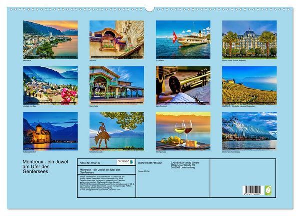 Produktbild: Montreux - ein Juwel am Ufer des Genfersees (Wandkalender 2026 DIN A2 quer), CALVENDO Monatskalender