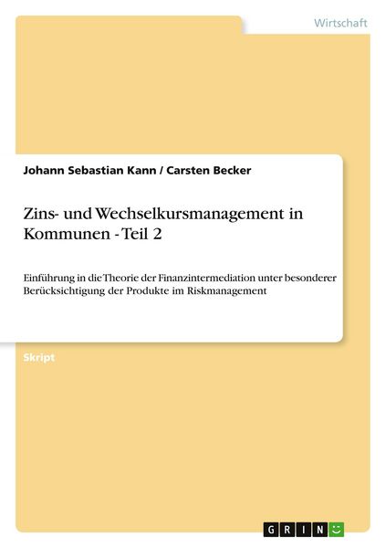 Produktbild: Zins- und Wechselkursmanagement in Kommunen - Teil 2