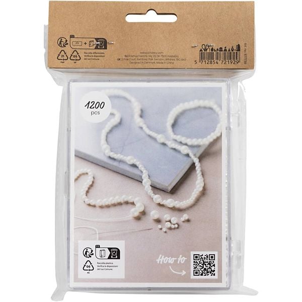 Produktbild: Creativ Company Kreativ Mix Schmuck, Halskette und Armband, Perlmuttwei&szlig;