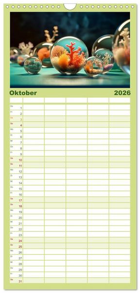 Produktbild: Familienplaner 2026 - Schneekugel war gestern mit 5 Spalten (Wandkalender, 21 x 45 cm) CALVENDO