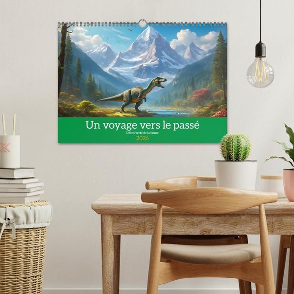 Produktbild: Un voyage vers le pass&eacute; - D&eacute;couverte de la faune (Calendrier mural 2026 DIN A3 vertical), CALVENDO calendrier mensuel