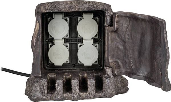 Produktbild: Heitronic 37500 Gartensteckdose 4fach Braun