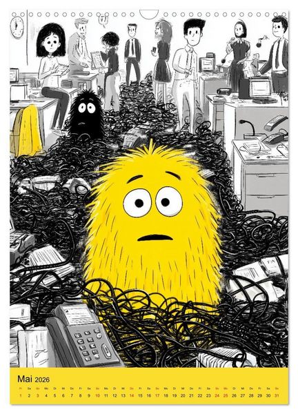 Produktbild: Montagsmonster - der lustige B&uuml;rokalender (Wandkalender 2026 DIN A3 hoch), CALVENDO Monatskalender