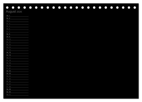 Produktbild: Bastel-Geburtstagskalender schwarz / Geburtstagskalender (Tischkalender 2026 DIN A5 quer), CALVENDO Monatskalender